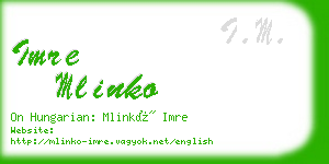 imre mlinko business card